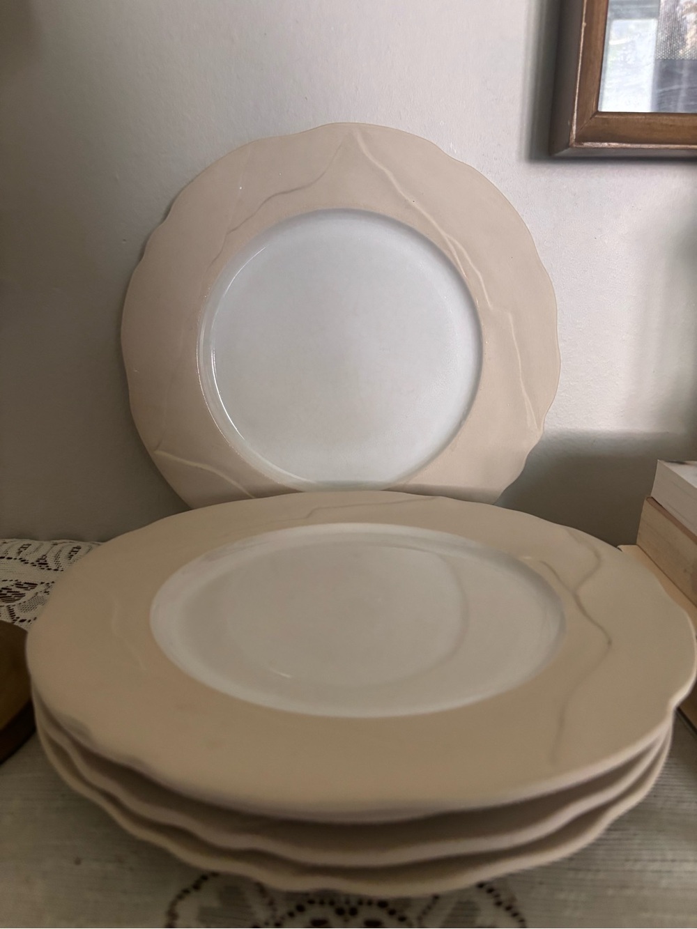 Jars France Blush Pink Luncheon Plates Set of 5 – 8” Stoneware made in France